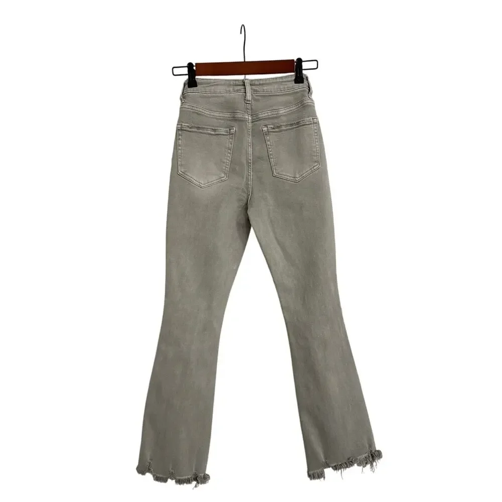 Lovervet by Vervet Pants Cropped y2K Flare Distressed Gray Jeans Size  1 / 25